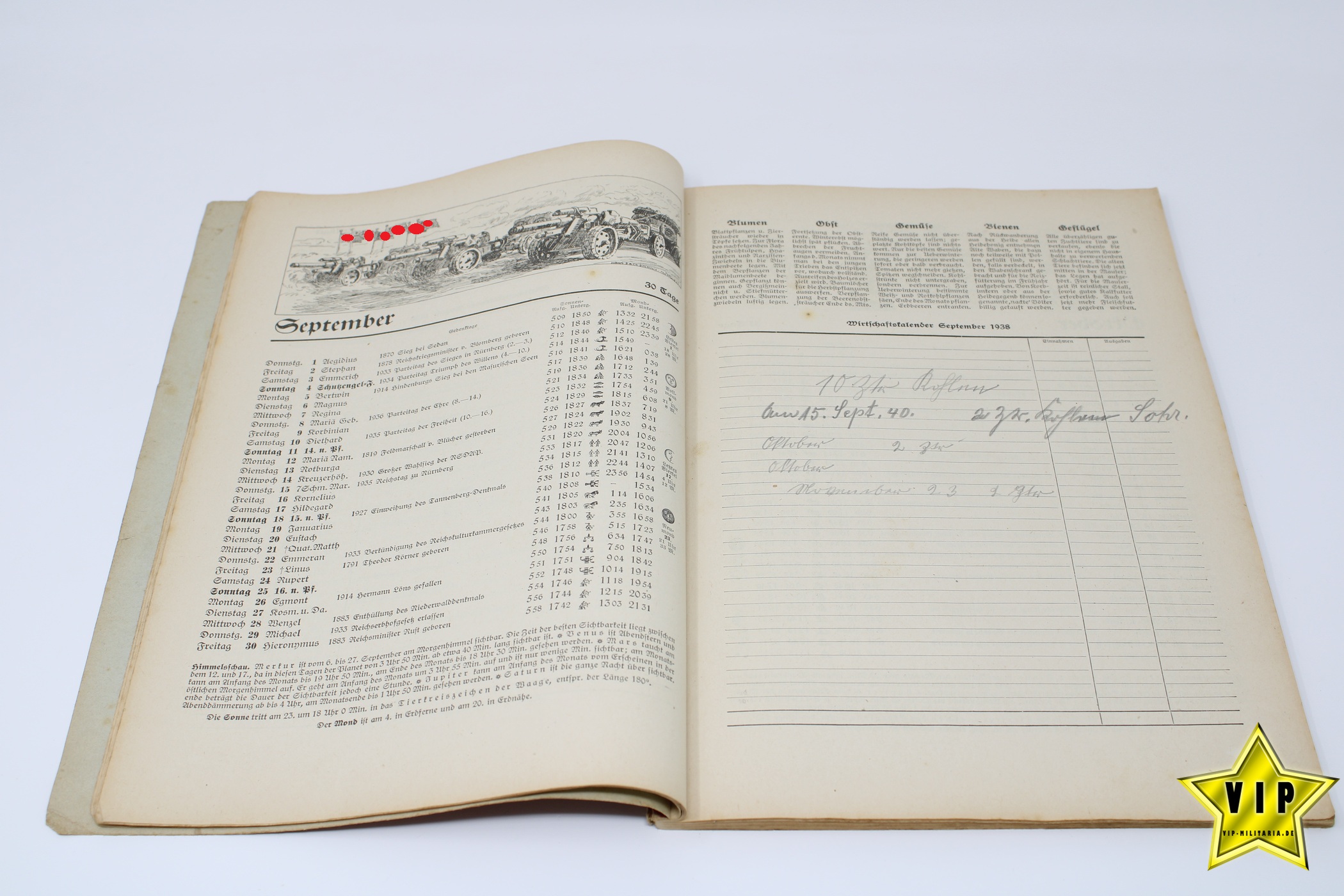 Bayrischer Krieger Kalender 1938