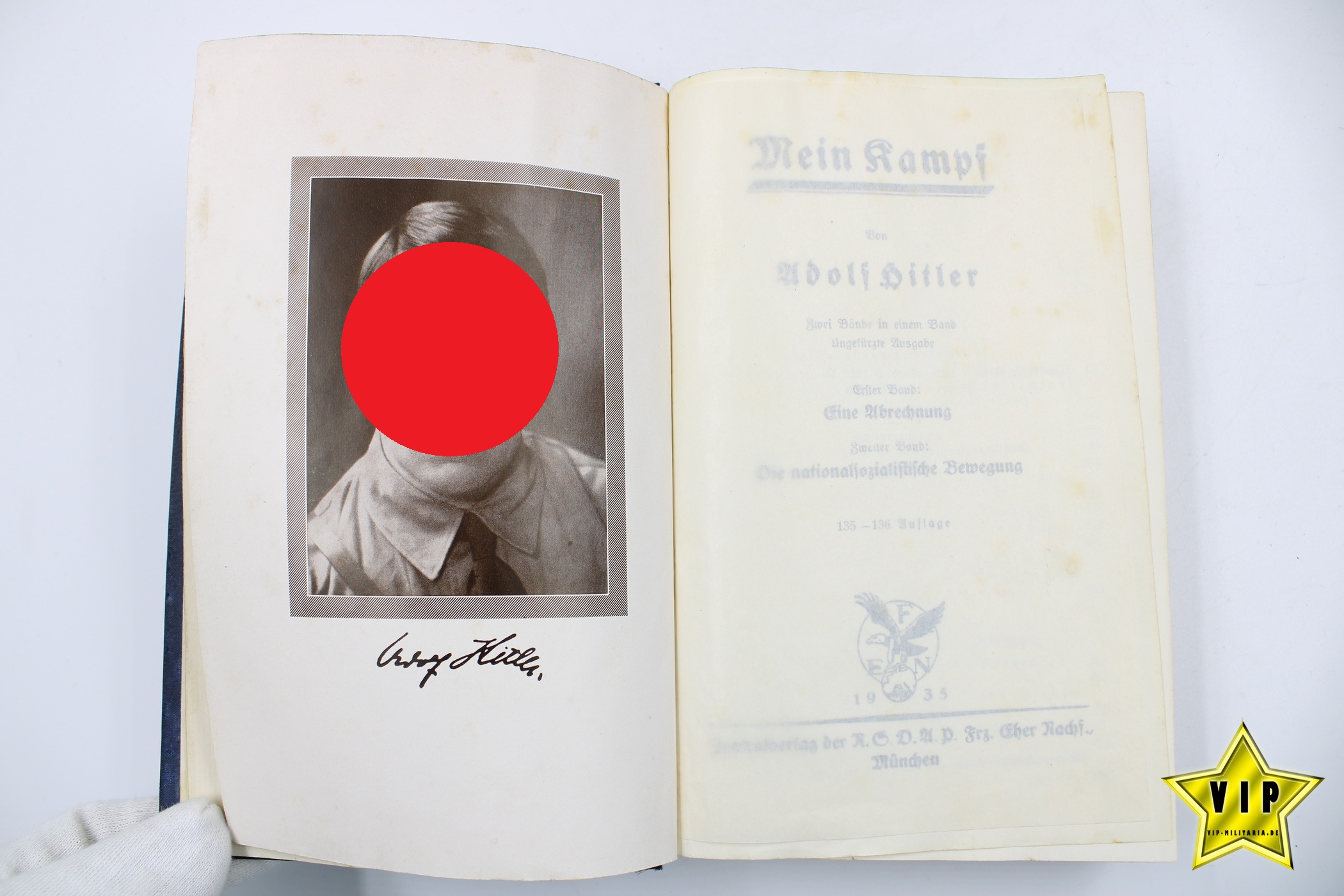 Mein Kampf 1935 Volksausgabe mit Widmung