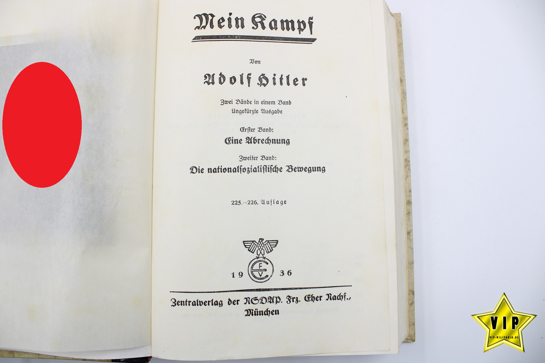 Mein Kampf 1936 Hochzeitsausgabe mit Widmung Mühldorf am Inn