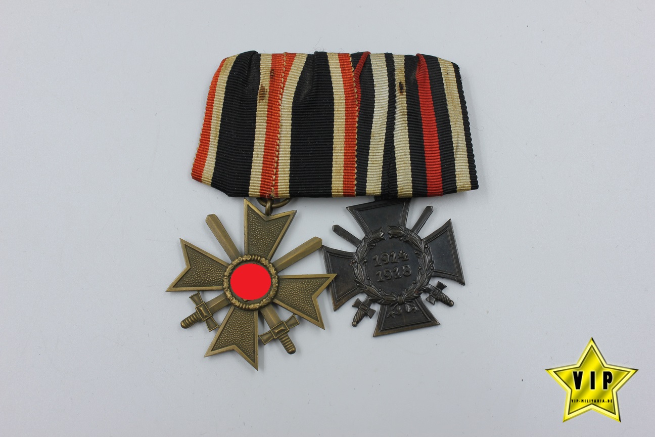 Kriegsverdienstkreuz 2. Klasse 1939 + Frontkämpfer Ehrenkreuz 1914-1918