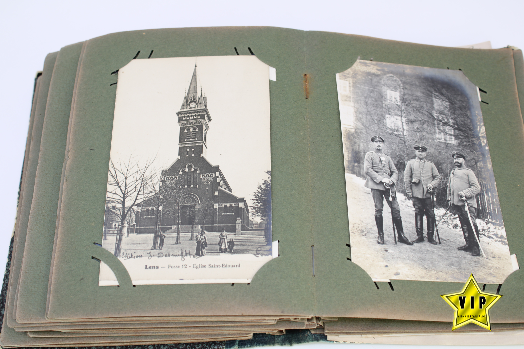 Postkartenalbum mit Postkarten aus der Kaiserzeit