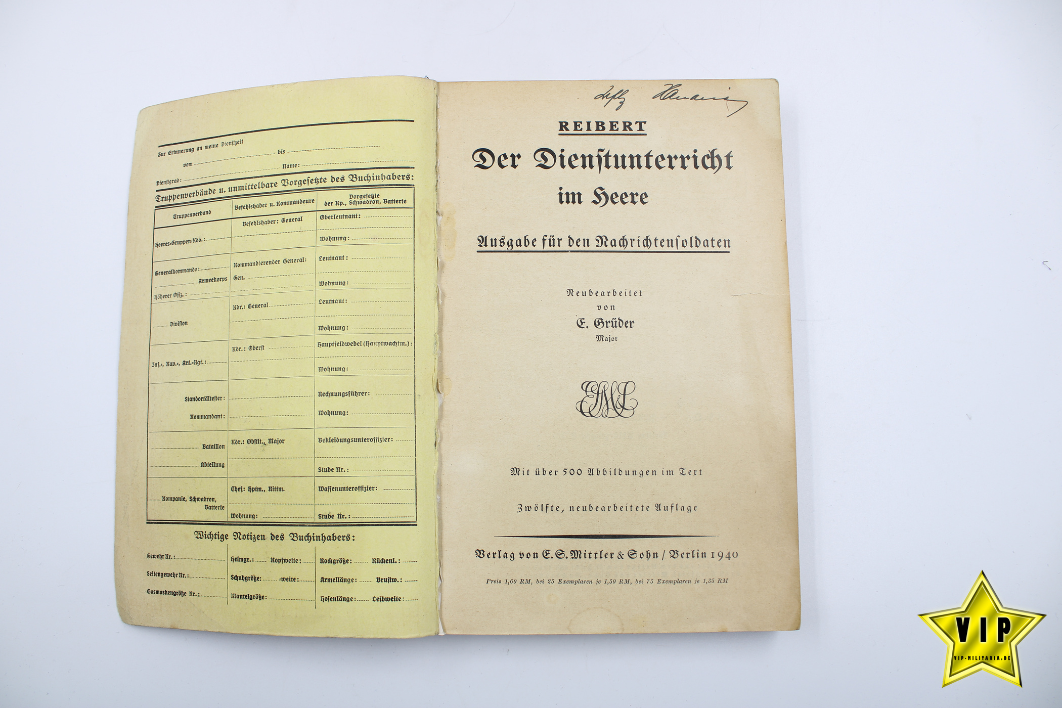 Reibert der Dienstunterricht im Heer 