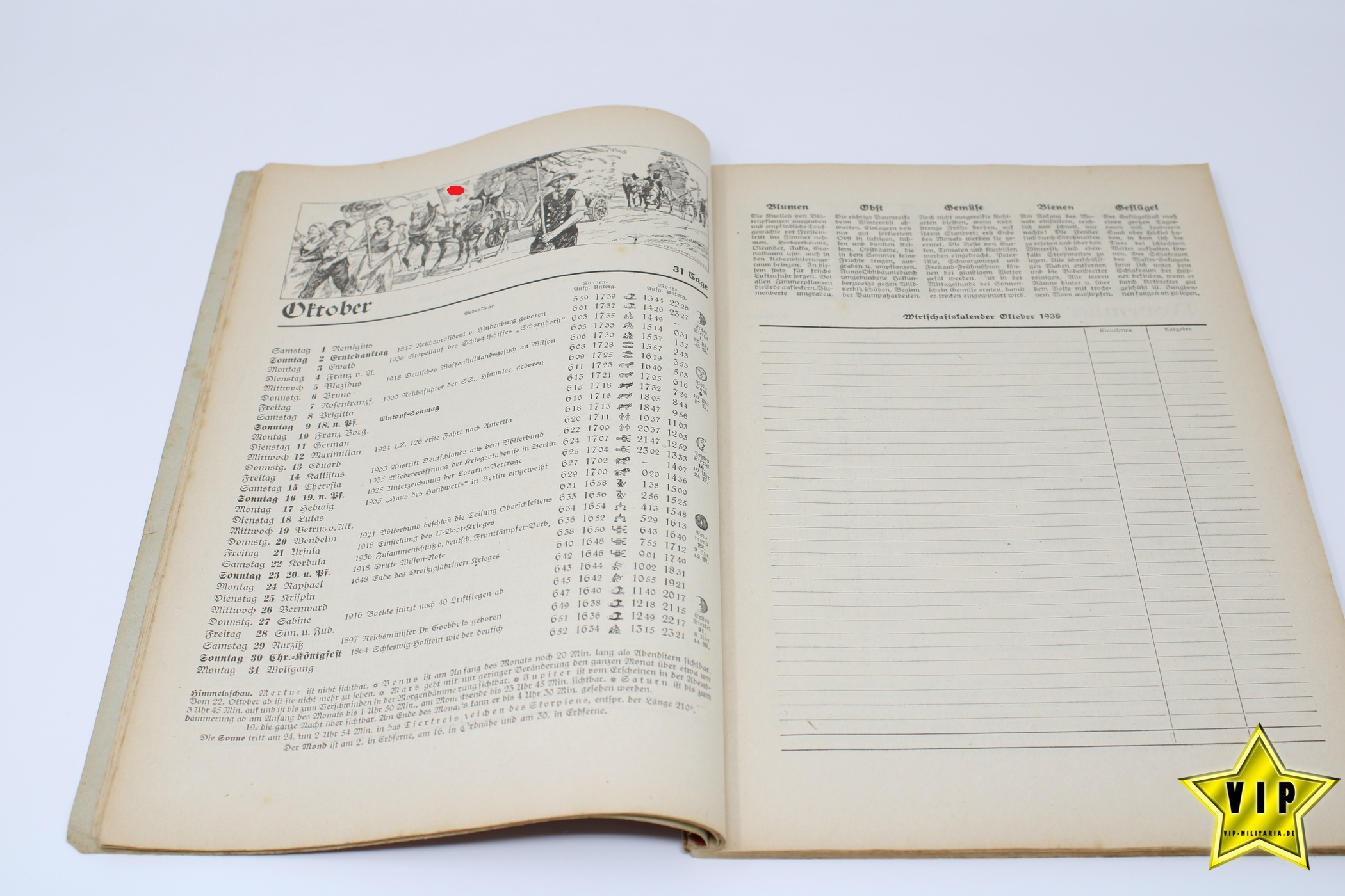 Bayrischer Krieger Kalender 1938