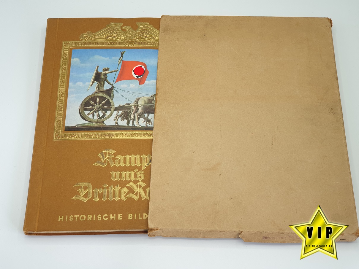 Sammelbilderalbum " Kampf ums Dritte Reich " im Schuber