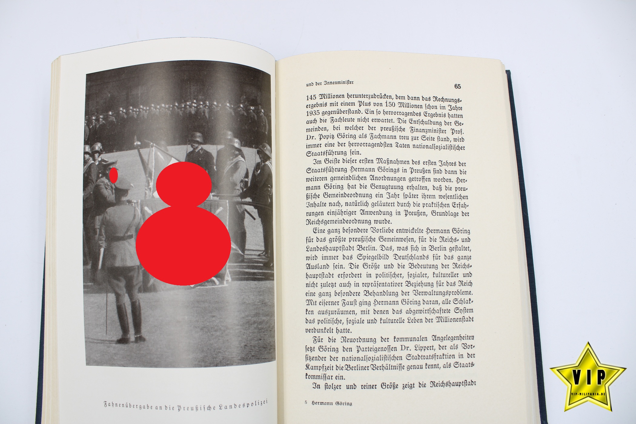 Hermann Göring Werk und Mensch 1941 mit Schutzumschlag & Widmung