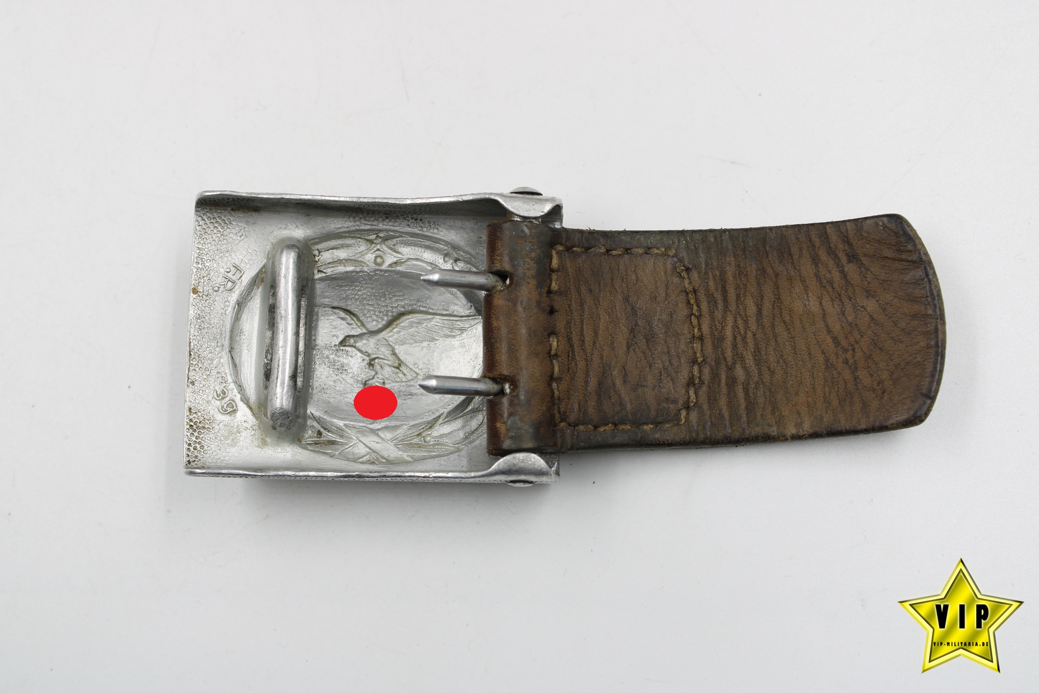 Luftwaffe Koppelschloss mit Lederzunge und Hersteller