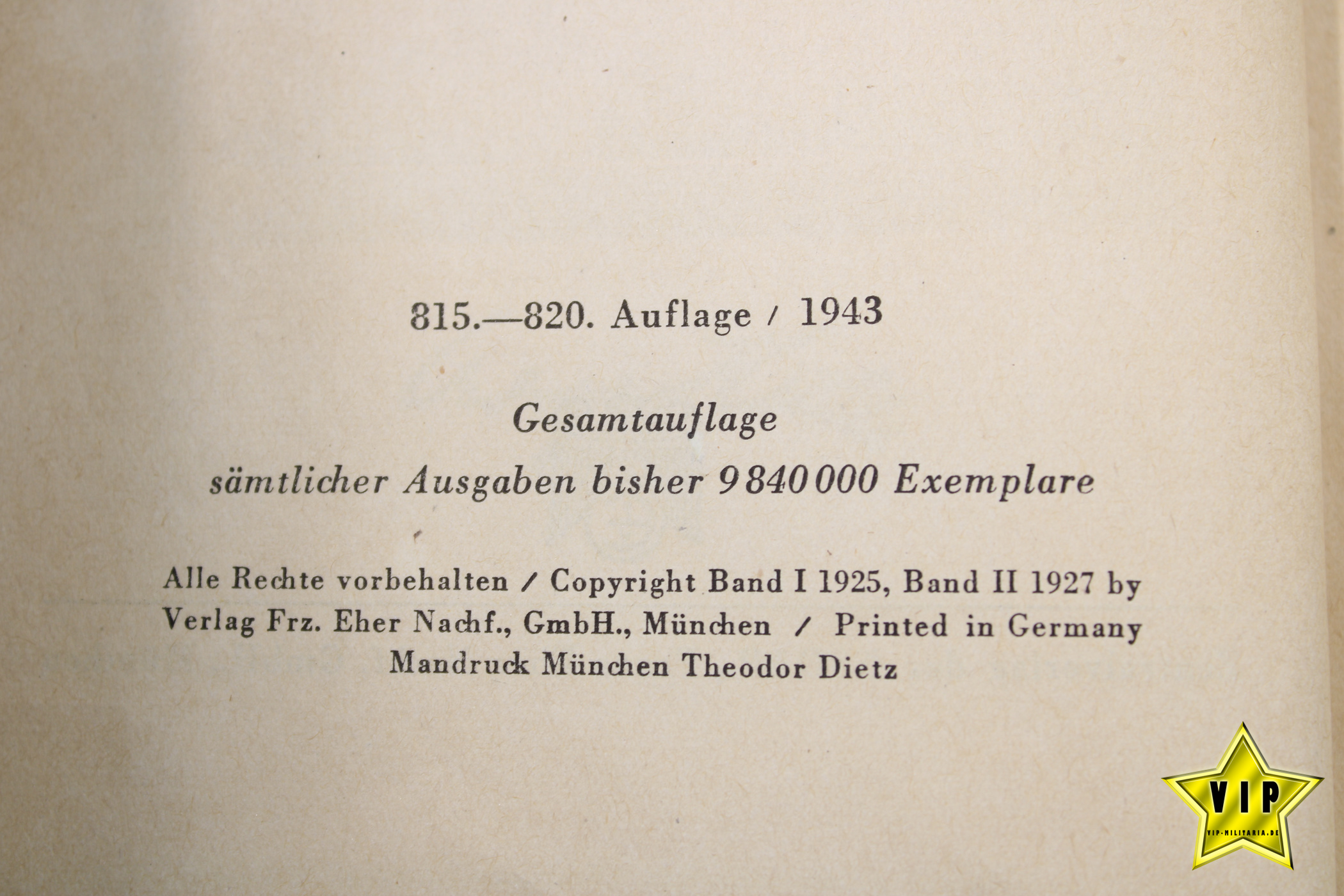 Adolf Hitler Mein Kampf Ausgabe von 1943 "Variante" Latein Schrift 