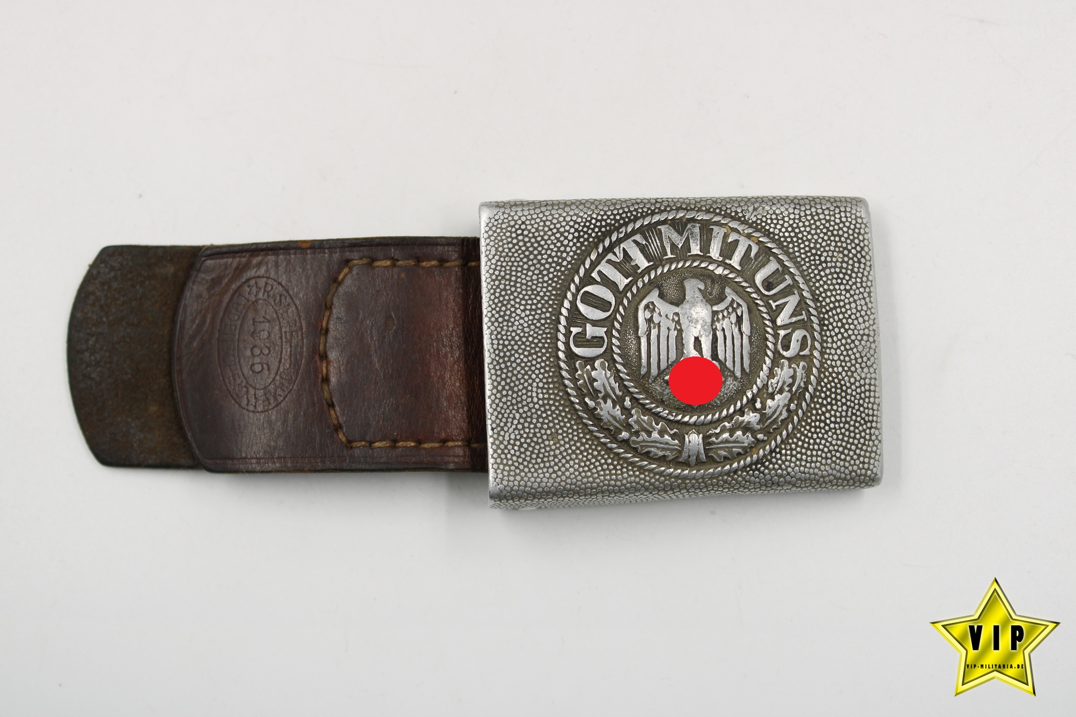 Wehrmacht Heer Koppelschloss mit Hersteller und Einheit