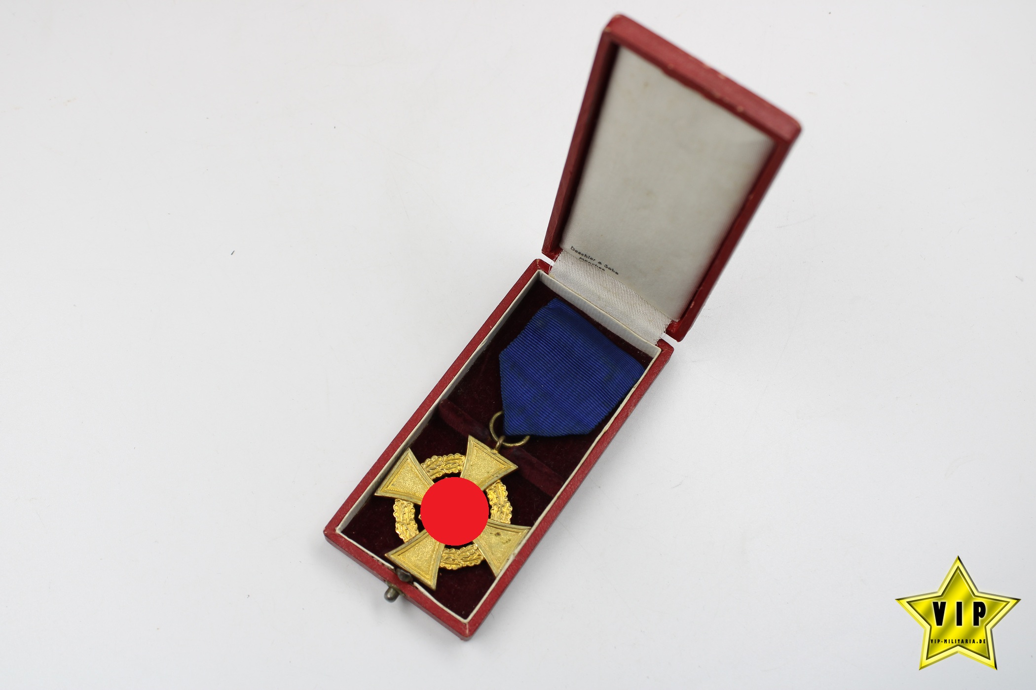 Treuedienst Ehrenzeichen in Gold 40 Jahre im Etui Hersteller Deschler & Sohn, München 
