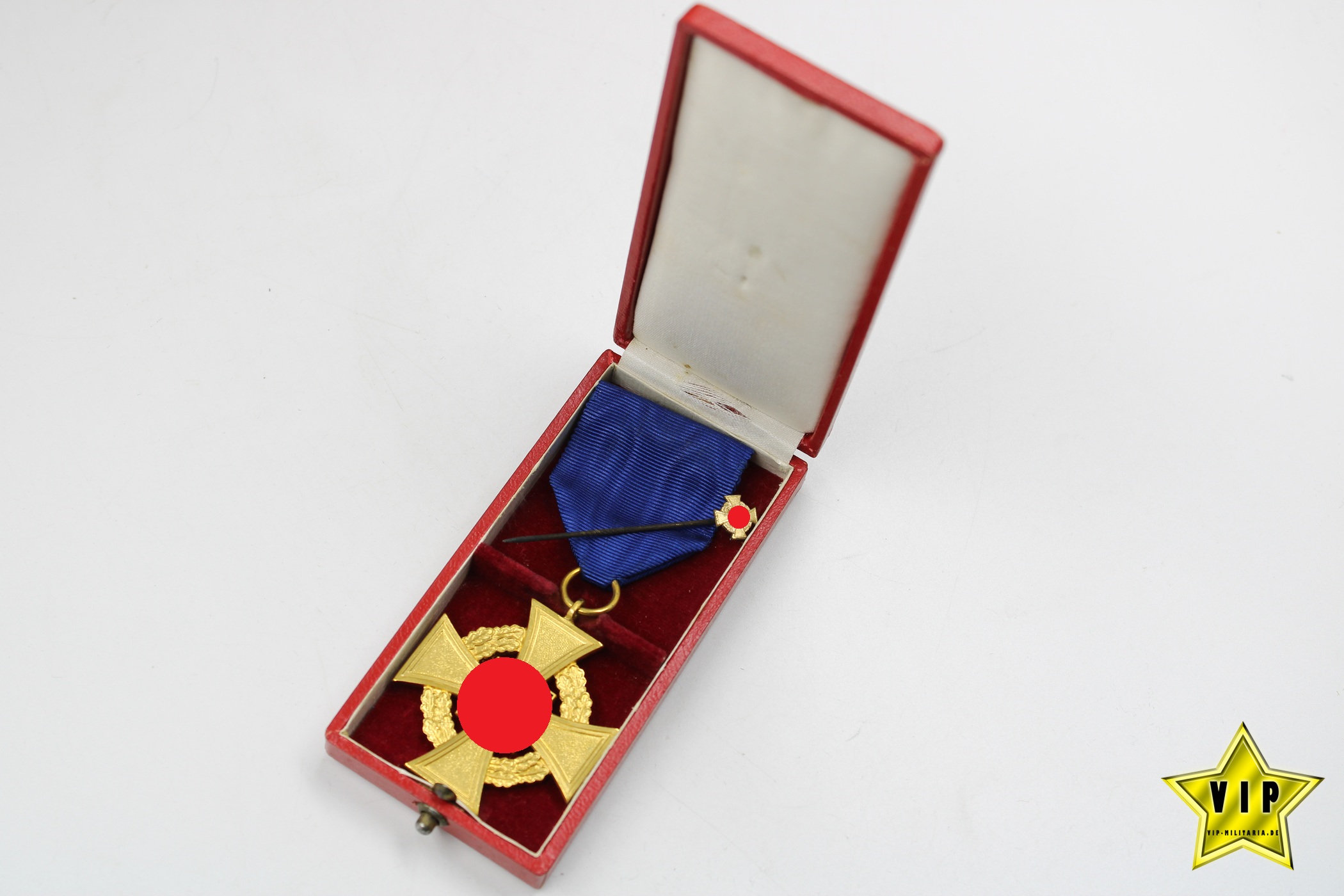 Treuedienst Ehrenzeichen in Gold 40 Jahre im Etui + Miniatur